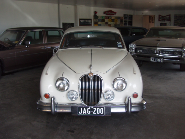 Cream Jaguar Mark 2 sedan